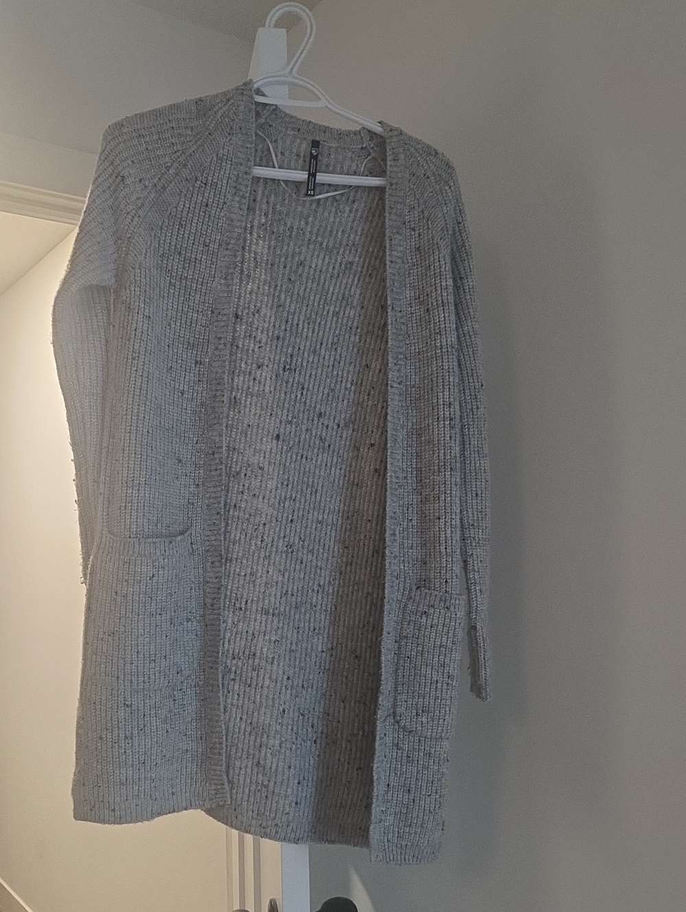 Kuhl Light Gray Speckled Open-Front Cardigan